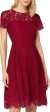 TRUTH & FABLE Women s Midi Chiffon A-Line Dress, Red (Rhubarb), 12, Label:M Online Hot Sale