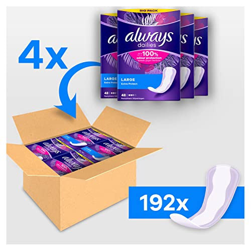 Always Dailies Large Extra Protect - Protector de slips 48 compresas Embalaje Deteriorado For Sale