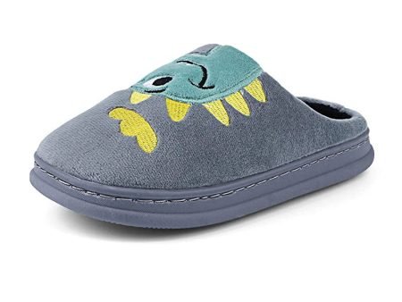 Wysbaoshu Zapatillas de Casa de para Niños Niñas Pantuflas Antideslizante Calentar de Invierno Peluche Zapatillas Gris 26 27 EU For Cheap