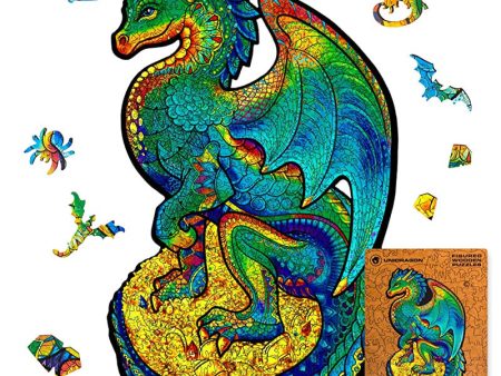 Unidragon Rompecabezas Originales de Madera - Dragón Guardián, 700 Piezas, Tamaño Grande 37 x 61 cm, Bonito Paquete de Regalo, Forma Única, Mejor Regalo para Adultos y Niños Online now