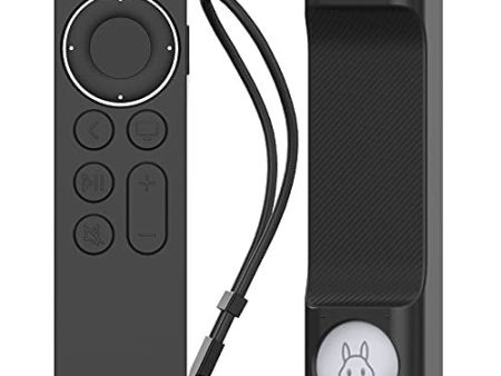 Ahastyle Funda para mando a distancia de Apple TV Siri Remote Control 4K 2021 con soporte AirTag [AirTag no incluido], protección completa de silicona para Apple TV 4K 2021 y AirTag (negro) For Cheap