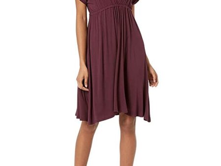 Amazon Essentials Vestido Cruzado (Disponible en Tallas Grandes) Mujer, Burdeos, S Online now