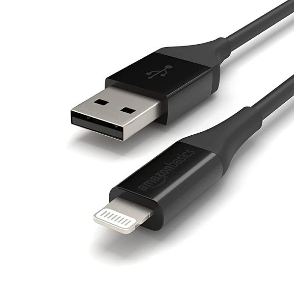 Amazon Basics - Cable Lightning a USB-A, colección de avanzada, cargador para iPhone certificado por MFi, color negro, 1, 8 m Supply