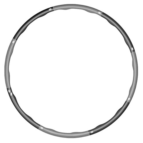 Zimaic Hula Hoop Fitness, Deportivo Hula Hoop, con 8 Secciones Fácil Aro de Hula de Fitness Desmontable, Hula Hoop Adultos Fitness, Ajustable de Tamaño, Gris & Oscuro For Sale