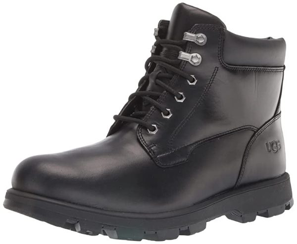 Ugg Stenton, Botas Hombre, Black Leather, 45 EU For Cheap