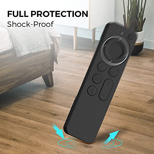 Ahastyle Funda para mando a distancia de Apple TV Siri Remote Control 4K 2021 con soporte AirTag [AirTag no incluido], protección completa de silicona para Apple TV 4K 2021 y AirTag (negro) For Cheap