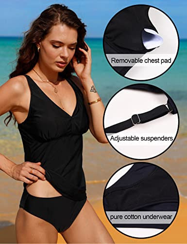 Tuopuda Conjunto de Tankini para Mujer Traje de Baño Dos Piezas Elegante Bikini Ajustable Acolchado Impresión Talla Grande Bikini Ropa de Playa(A, M) Reacondicionado Fashion