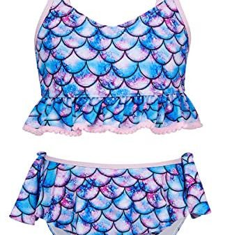 Aideaone Bikini para niña, traje de baño de dos piezas, traje de baño con impresión 3D, resistente a los rayos UV, de 5 a 12 años, Sirena B03, 9-10 Años Reacondicionado Sale