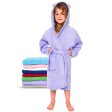 Twinzen - Albornoz Niños Algodón - Niño y Niña - 100% Algodón Oeko-Tex - Bata de Baño 2 Bolsillos, Cinturón y Capucha, Morado, 1-2 años, (size1) For Discount