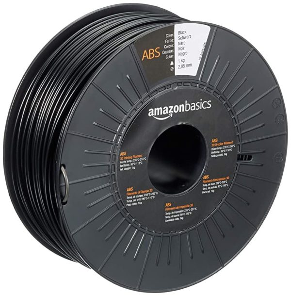 Amazon Basics - Filamento para impresora 3D, plástico ABS, 2.85 mm, cinta de 1 kg, negro Cheap