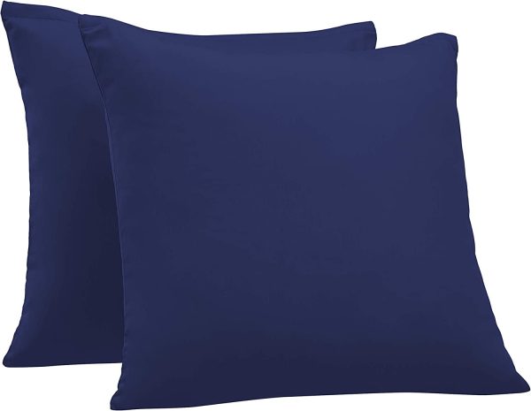 Amazon Basics - Funda de almohada de satén - 80 x 80 cm x 2, Azul oscuro For Sale