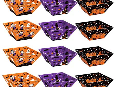 12 Bolsas de Palomitas de Maíz Cajas de Palomitas de Maíz Contenedor de Caramelo Diseño de Halloween Bolsa de Palomitas de Maíz Bolsas de Caramelo para Fiesta, Fiesta Familiar, Carnaval ( L ) For Discount