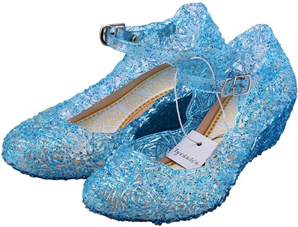 Tyidalin Niña Bailarina Zapatos de Tacón Disfraz de Princesa Zapatilla de Ballet para 3 a 12 Anni Azul, 23 EU (Etiqueta 25) on Sale