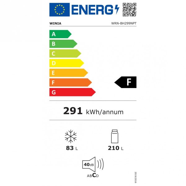 Winia WRN-BH299NPT Nevera Combi 1.86m 293L No Frost Clase F Inox Discount