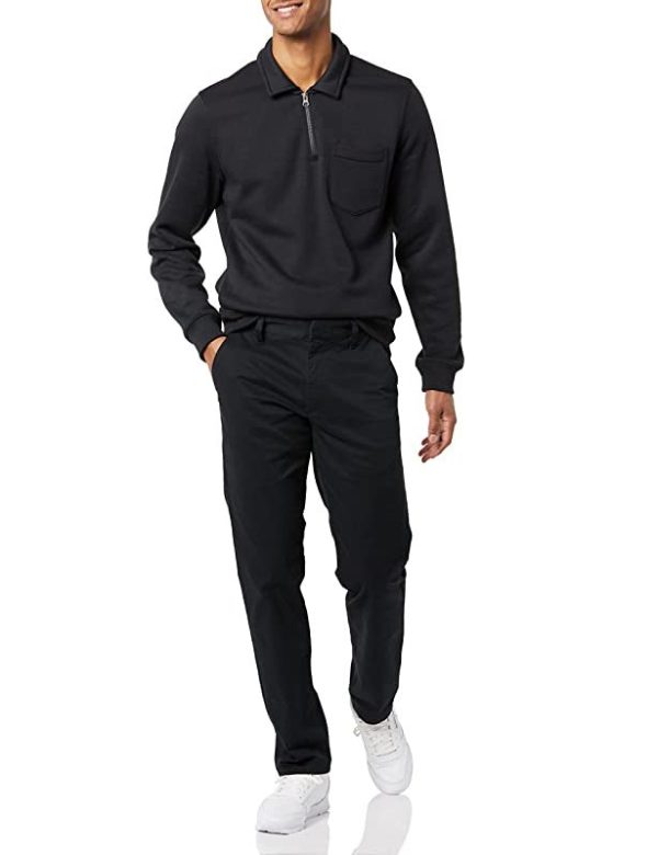 Amazon Aware Chino Ajustado de Algodón Hombre, Negro, 46 Sale