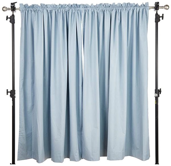 Amazon Basics - Cortinas opacas con aislamiento térmico y alzapaños, 2 unidades, 168 x 183 cm, Azul Online