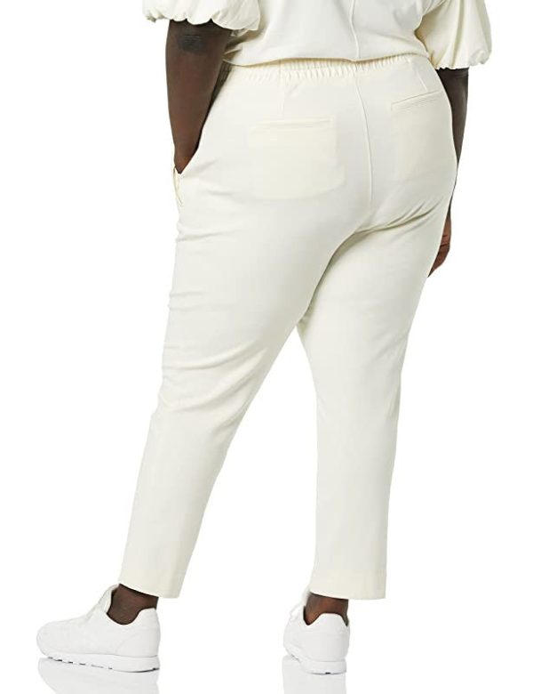 Amazon Aware Pantalón de corte cónico sin cierre (disponible en tallas grandes) Mujer, Blanco Roto, XXL on Sale