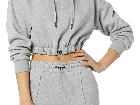 Core 10 Sudadera con Capucha de Corte Cropped y Acabado Supersuave Mujer, Gris Mezcla, S Online Sale