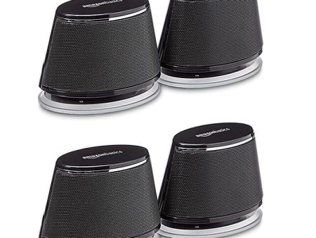 Amazon Basics - Altavoces de ordenador alimentados por USB con sonido dinámico, Negro, juego de 4 Online now