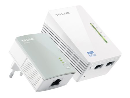 TP-Link - 2 Adaptadores de Comunicación por Línea Eléctrica (WiFi AV 600 Mbps, Extensor, Repetidores de Red, Amplificador y Cobertura de Internet, 3 Puertos, Cable Ethernet), Color Blanco. Sale