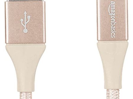 Amazon Basics - Cable USB 2.0 A a micro USB B con trenzado doble, 1, 8 m, Dorado Cheap