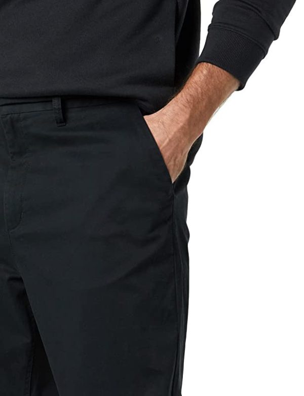 Amazon Aware Chino Ajustado de Algodón Hombre, Negro, 46 Sale