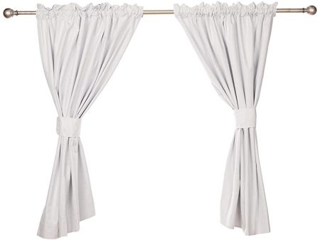 Amazon Basics - Cortinas opacas con aislamiento térmico y alzapaños, 2 unidades, 117 x 137 cm, Blanco Sale