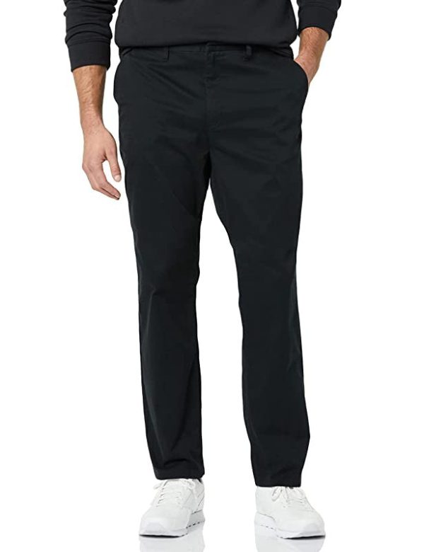 Amazon Aware Chino Ajustado de Algodón Hombre, Negro, 46 Sale