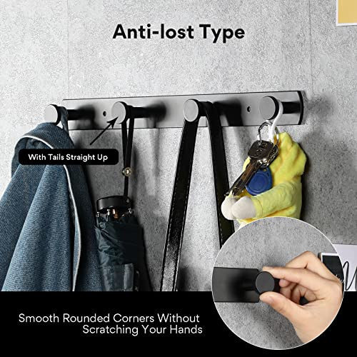 Aimou - Ganchos de pared para colgar, resistentes para colgar batas y ropa, fácil instalación, bordes elegantes, Negro Online Sale