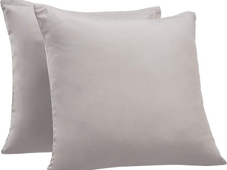 Amazon Basics - Funda de almohada de satén - 65 x 65 cm x 2, Gris oscuro For Cheap