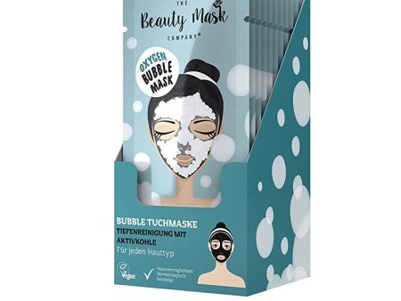 The Beauty Mask Company Máscara de burbujas de oxígeno - Hoja purificante con carbón activado - Limpieza profunda vegana (15 sobres) Fashion