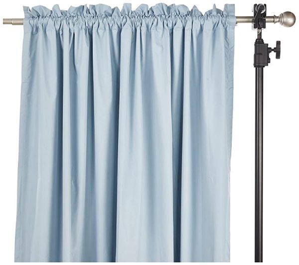 Amazon Basics - Cortinas opacas con aislamiento térmico y alzapaños, 2 unidades, 168 x 183 cm, Azul Online