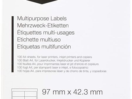 Amazon Basics - Etiquetas de dirección multiusos, 97mm x 42.3mm, 100 hojas, 12 etiquetas por hoja, 1200 etiquetas Fashion