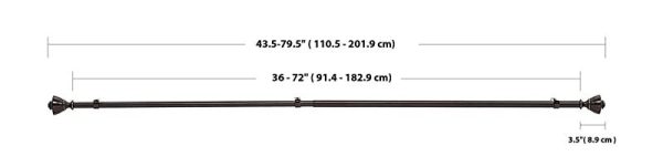 Amazon Basics - Bastone per tenda, con terminali a urna, da 91 a 183 cm + anelli per tenda da 35, 6 cm, diametro 2, 5 cm, caffè (bronzo scuro) Hot on Sale