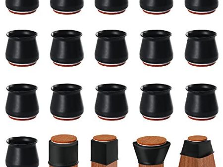 16 Piezas Protector Patas Sillas, Tacos para Sillas, Fundas de Silicona para Patas de Silla, Protectores Piso con Fieltro para Pata Mesa y Silla, Fieltro Protector para Patas Muebles (Negro L) For Sale