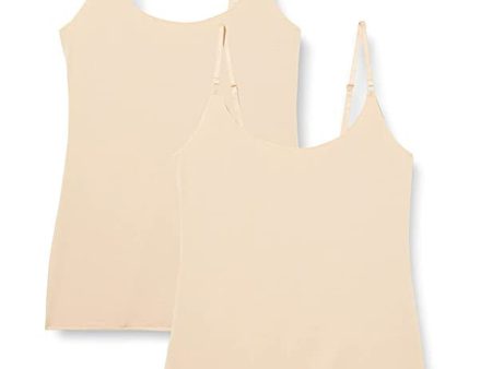 Iris & Lilly Camisola en Modal y Algodón Mujer, Pack de 2, Beige Pálido, 42 Online now