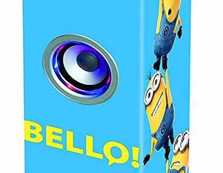 Despicable ME Minions, GRU - Torre de Sonido con Altavoces Luminosos con Bluetooth, micrófono, Mando a Distancia, Ideal para Karaoke (Lexibook K8050DES), Azul  Amarillo (Sin mando y Sin Micrófono) For Sale