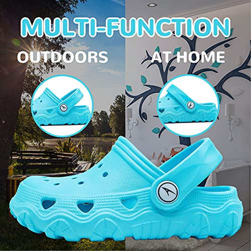 Zuecos y Mules para Niños Zapatillas de Verano Niñas Piscina Antideslizante Pantuflas Zapatos Bebé Zapatillas Sandalias de Playa, Cielo Azul, 24 25 EU Online now