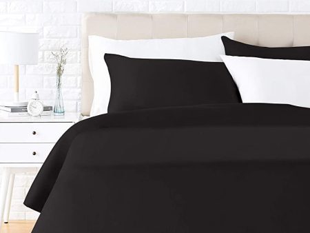 Amazon Basics - Juego de ropa de cama con funda de edredón, de satén, 155 x 200 cm   50 x 80 cm x 2, Gris oscuro Sale