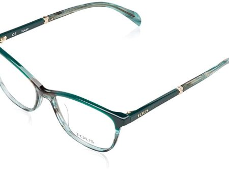 TOUS Vtob04 Gafas, Shiny Green Top+TRANSP.Green, 53 para Mujer Fashion