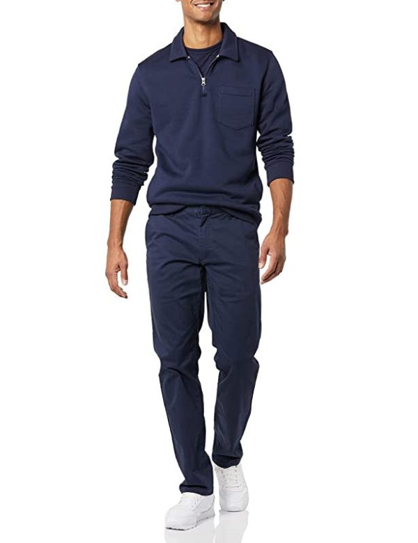 Amazon Aware Chino Ajustado de Algodón Hombre, Azul Marino, 38 Fashion