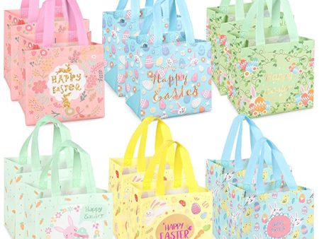 12 bolsas de caza de huevos de Pascua, bolsas de huevo de zanahoria con asas, bolsas de regalo de Pascua bronceadoras Embalaje Deteriorado Online Sale