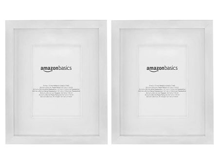 Amazon Basics - Marco para fotos con paspartú, 20 x 25 cm con paspartú de 13 x 18 cm, Níquel, Pack de 2 uds For Discount