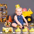 25 piezas de decoración para tartas, suministros de fiesta de cumpleaños de construcción, decoración para cupcakes de construcción para primer cumpleaños para niño, 1er camión, tractor, excavadora Cheap