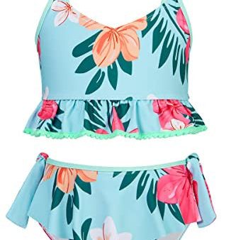 Aideaone Bikini para niña, traje de baño de dos piezas, traje de baño con impresión 3D, resistente a los rayos UV,, Sirena B04, 9-10 Años Reacondicionado Online now