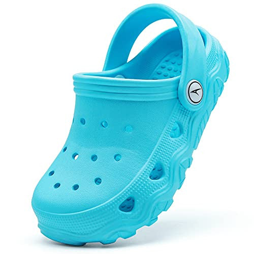 Zuecos y Mules para Niños Zapatillas de Verano Niñas Piscina Antideslizante Pantuflas Zapatos Bebé Zapatillas Sandalias de Playa, Cielo Azul, 24 25 EU Online now