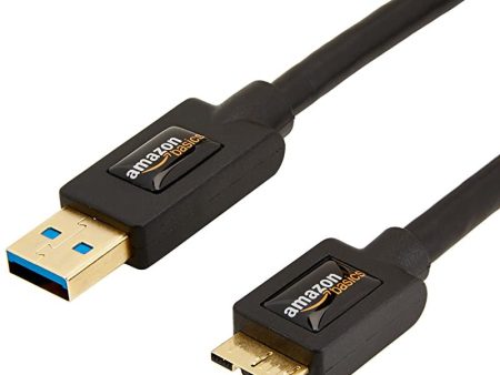 Amazon Basics - Cables USB 3.0 de tipo A macho a tipo B micro (0, 9 m, 10 unidades) Sale