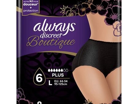 Always Discreet Encanto De Incontinencia Pantalones Negro, x8, Talla L Embalaje Deteriorado Hot on Sale