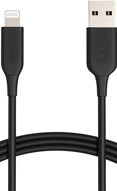 Amazon Basics - Cable Lightning a USB-A, colección de avanzada, cargador para iPhone certificado por MFi, color negro, 1, 8 m Supply