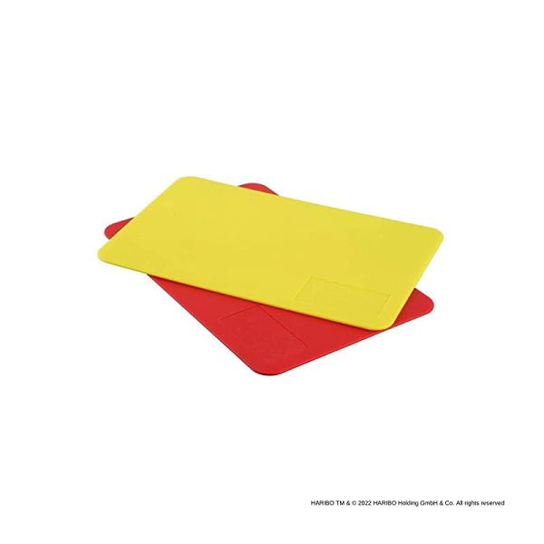 Zenker Meets Haribo - Juego de 2 almohadillas de corte en amarillo y rojo, base de plástico para hornear y manualidades con diseño de Haribo Fashion